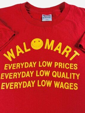 vintage 90s Walmart protest red tee size L